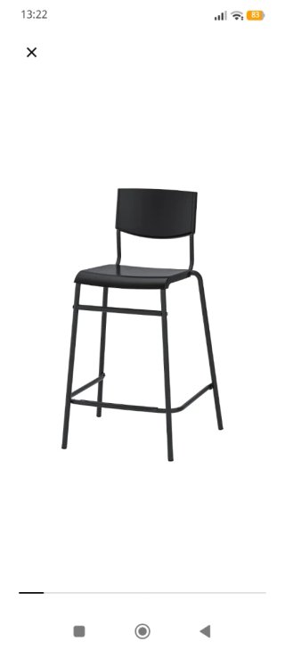 Silla alta  Ikea metálica negra