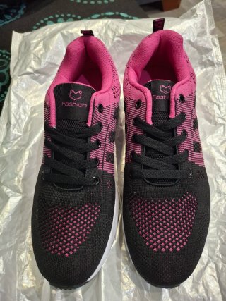 Zapatillas deportivas verano negras y rosas