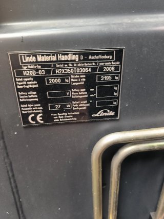 Carretilla elevadora Linde 2000 kilos diesel