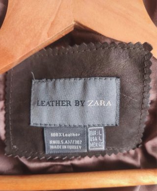 Chaqueta de piel Zara marrón