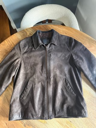 Chaqueta de piel Zara marrón