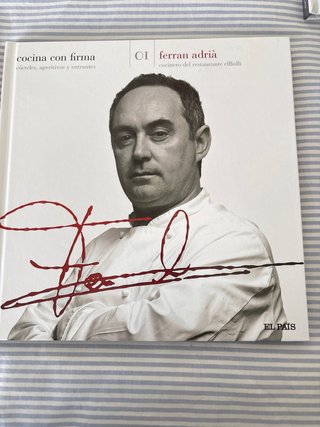 3 libros “Cocina con firma”, F. Adrià, Berasategui