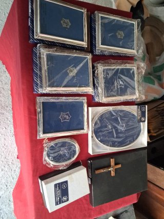 Lote 7 Marcos de Fotos Plateados y Azules