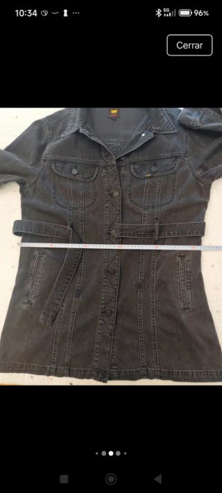 Chaqueta vaquera Lee negra con cinturón