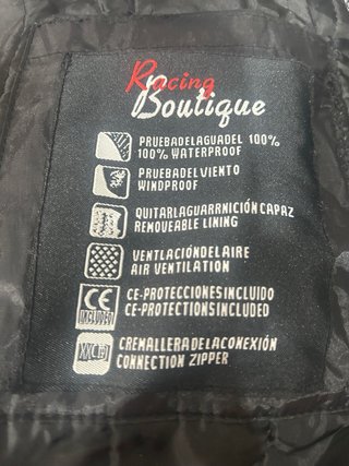 Chaqueta Moto Racing Impermeable Negra talla L