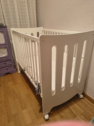 Cuna evolutiva Bebecar Trama blanca madera 120x60