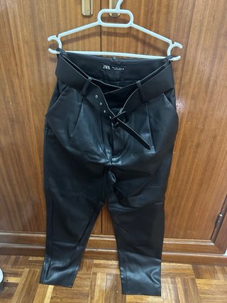 2 Pantalones polipiel Zara Talla M