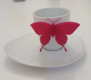 Set 2 tazzine caffè con farfalle rosa