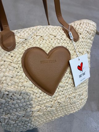 Borsa paglia Sweet Years cuore
