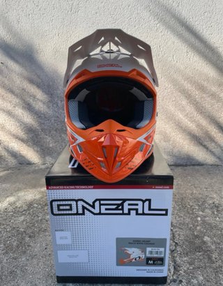 Casco Motocross O'Neal Blanco y Naranja