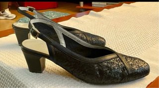 Zapatos salón destalonados piel azul T40