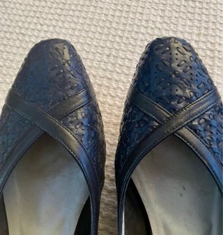 Zapatos salón destalonados piel azul T40
