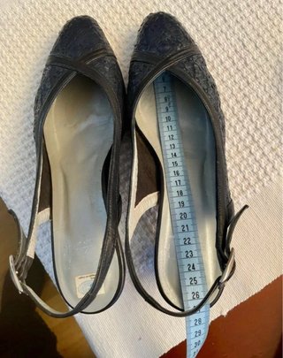 Zapatos salón destalonados piel azul T40