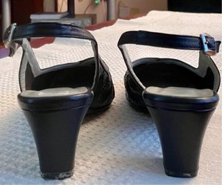 Zapatos salón destalonados piel azul T40