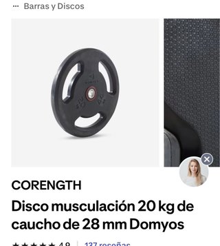 Disco de pesa 20 kg A recoger en Torrent