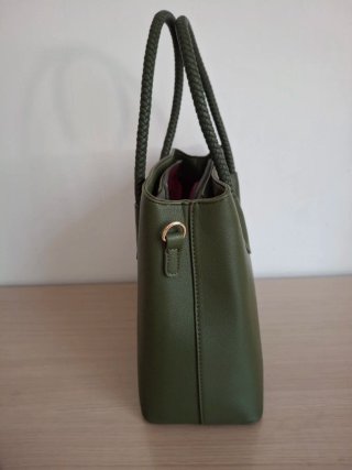 Borsa a mano verde oliva con tracolla