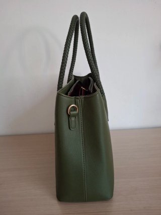 Borsa a mano verde oliva con tracolla