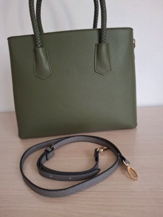 Borsa a mano verde oliva con tracolla