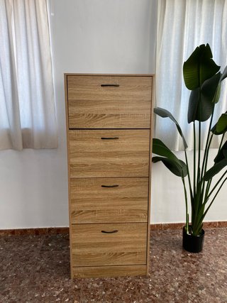 Mueble Auxiliar para zapatos Roble y Negro NUEVO
