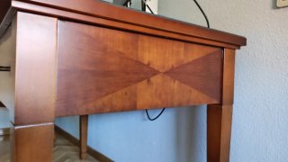 Escritorio madera y cristal marrón