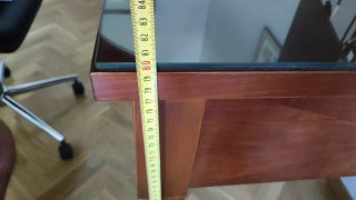 Escritorio madera y cristal marrón