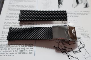 Correa caucho negra 22mm estilo Breitling
