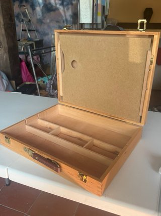 Maletín de pintura de madera