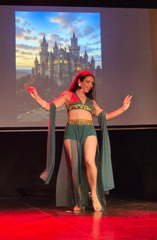 Vestido Danza del Vientre Vintage Verde/Dorado