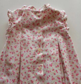 Vestido infantil estampado floral rosa