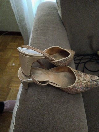 Zapatos de tacón trenzados multicolor