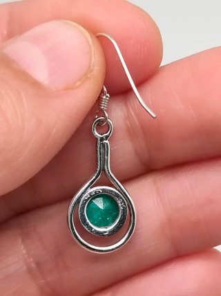 Pendientes Plata 925 y Esmeralda