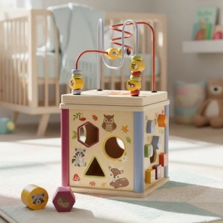 Cubo Actividades Madera Bebé