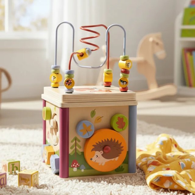 Cubo Actividades Madera Bebé