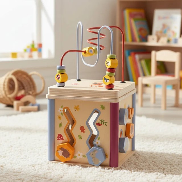 Cubo Actividades Madera Bebé
