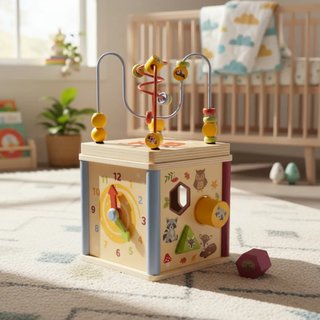 Cubo Actividades Madera Bebé