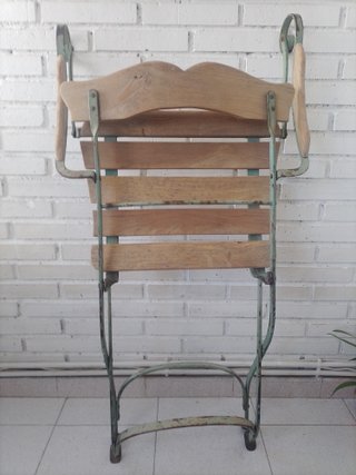 Silla plegable madera y forja