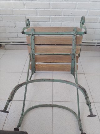 Silla plegable madera y forja