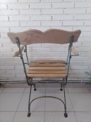 Silla plegable madera y forja