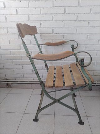 Silla plegable madera y forja