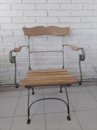 Silla plegable madera y forja