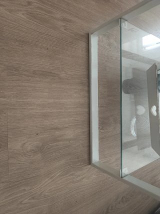 Mesa de centro cristal y metal