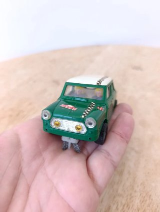 Scalextric mini Cooper Exin coche slot verde rally