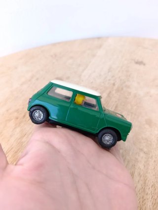 Scalextric mini Cooper Exin coche slot verde rally