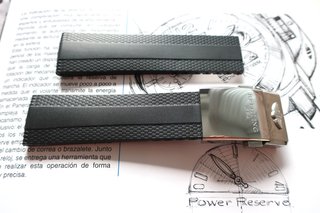 Correa caucho Negra 22mm estilo Breitling Deplo