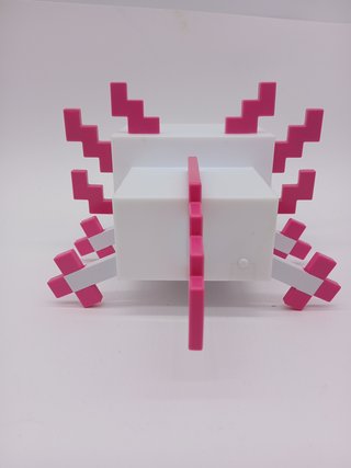 Luz Axolotl Minecraft - Lámpara Oficial con 5 Modos de Color, Decoración para Gamers, Funciona a Pilas