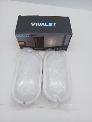VivaLet 2 Piezas Aplique Pared Exterior/Interior 12W 1200LM, Plafon LED Techo 4000K, Luz Exterior Ovalada IP54 Impermeable, Lamp