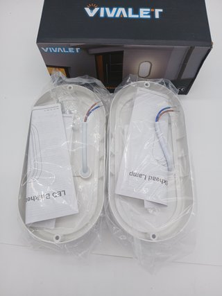 VivaLet 2 Piezas Aplique Pared Exterior/Interior 12W 1200LM, Plafon LED Techo 4000K, Luz Exterior Ovalada IP54 Impermeable, Lamp