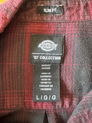 Camisa Dickies cuadros vintage morado/negro.