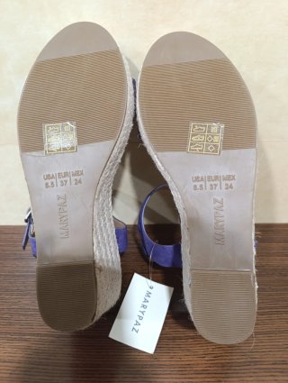 Zapatos cuñas morados 37
