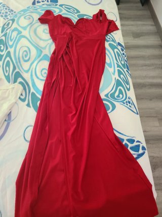 Vestido fiesta largo rojo